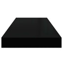 vidaXL 4 db fekete MDF lebegő fali polc 60 x 23,5 x 3,8 cm