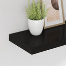 vidaXL 2 db fekete MDF lebegő fali polc 80 x 23,5 x 3,8 cm