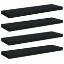 vidaXL 4 db fekete MDF lebegő fali polc 80 x 23,5 x 3,8 cm
