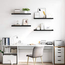 vidaXL 4 db fekete MDF lebegő fali polc 80 x 23,5 x 3,8 cm