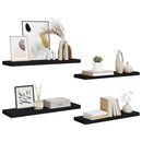 vidaXL 4 db fekete MDF lebegő fali polc 80 x 23,5 x 3,8 cm