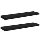 vidaXL 2 db fekete MDF lebegő fali polc 90 x 23,5 x 3,8 cm