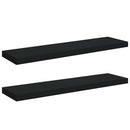 vidaXL 2 db fekete MDF lebegő fali polc 90 x 23,5 x 3,8 cm