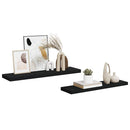 vidaXL 2 db fekete MDF lebegő fali polc 90 x 23,5 x 3,8 cm
