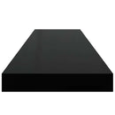 vidaXL 2 db fekete MDF lebegő fali polc 90 x 23,5 x 3,8 cm