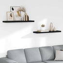 vidaXL 2 db fekete MDF lebegő fali polc 90 x 23,5 x 3,8 cm