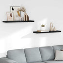 vidaXL 2 db fekete MDF lebegő fali polc 90 x 23,5 x 3,8 cm