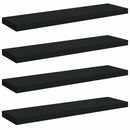 vidaXL 4 db fekete MDF lebegő fali polc 90 x 23,5 x 3,8 cm