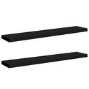 vidaXL 2 db fekete MDF lebegő fali polc 120 x 23,5 x 3,8 cm