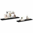 vidaXL 2 db fekete MDF lebegő fali polc 120 x 23,5 x 3,8 cm