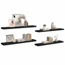vidaXL 4 db fekete MDF lebegő fali polc 120 x 23,5 x 3,8 cm