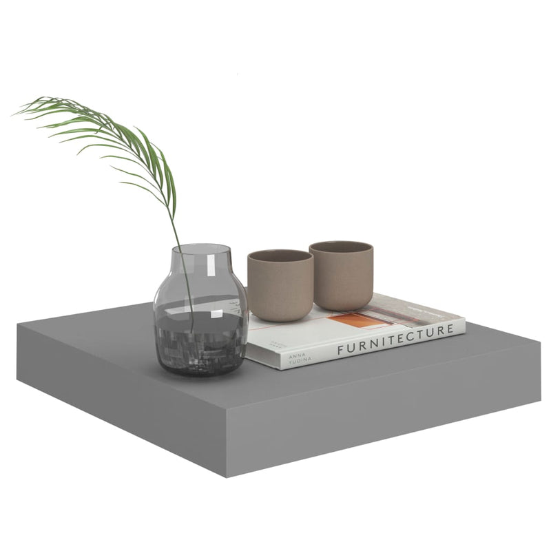 vidaXL szürke MDF lebegő fali polc 23 x 23,5 x 3,8 cm
