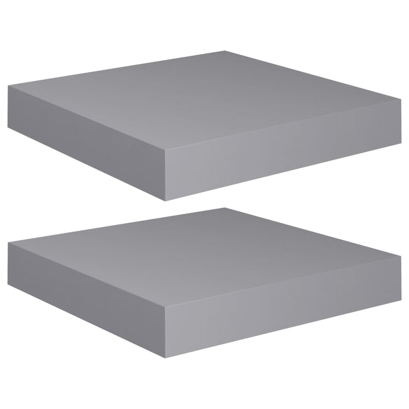 vidaXL 2 db szürke MDF lebegő fali polc 23 x 23,5 x 3,8 cm