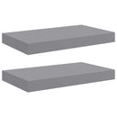 vidaXL 2 db szürke MDF lebegő fali polc 40 x 23,5 x 3,8 cm