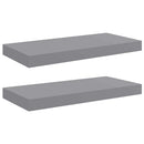 vidaXL 2 db szürke MDF fali polc 50 x 23,5 x 3,8 cm