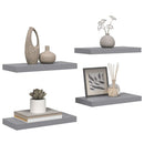vidaXL 4 db szürke MDF lebegő fali polc 50 x 23 x 3,8 cm