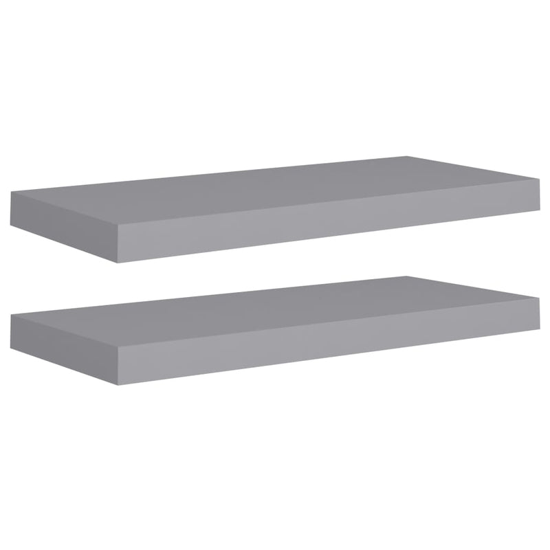 vidaXL 2 db szürke MDF fali polc 60 x 23,5 x 3,8 cm