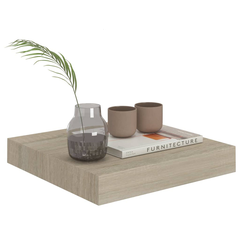vidaXL tölgyszínű MDF lebegő fali polc 23 x 23,5 x 3,8 cm
