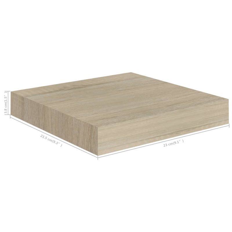 vidaXL tölgyszínű MDF lebegő fali polc 23 x 23,5 x 3,8 cm