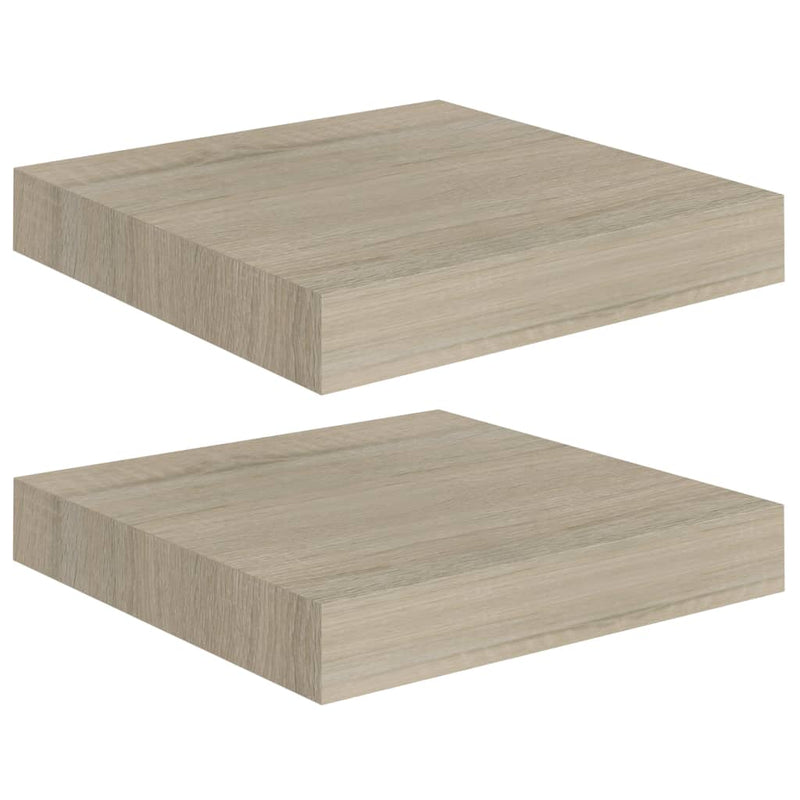 vidaXL 2 db tölgyszínű MDF lebegő fali polc 23 x 23,5 x 3,8 cm