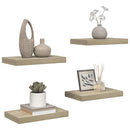 vidaXL 4 db tölgyszínű MDF lebegő fali polc 40 x 23,5 x 3,8 cm