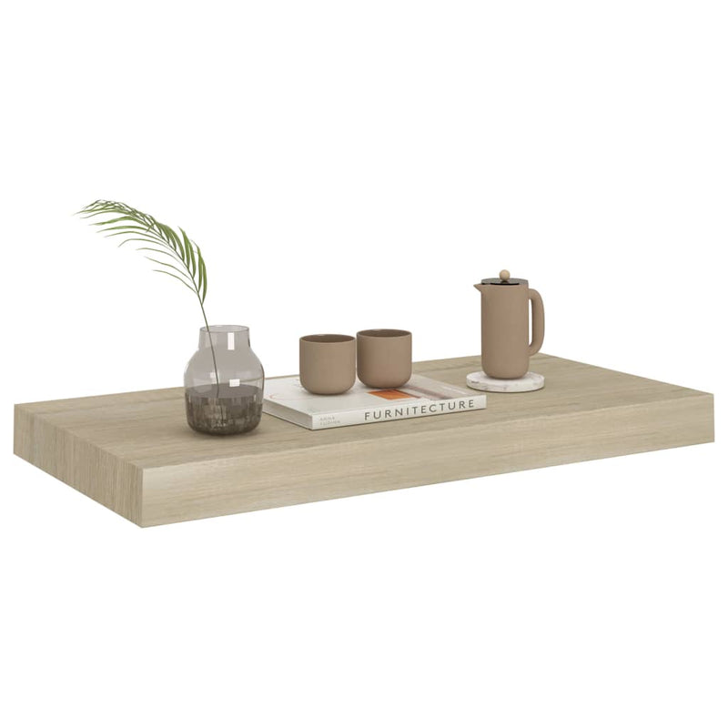 vidaXL 4 db tölgyszínű MDF lebegő fali polc 50 x 23 x 3,8 cm