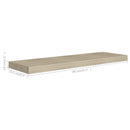 vidaXL 2 db tölgyszínű MDF lebegő fali polc 80 x 23,5 x 3,8 cm