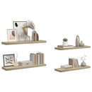 vidaXL 4 db tölgyszínű MDF lebegő fali polc 90 x 23,5 x 3,8 cm