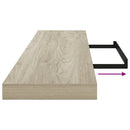 vidaXL tölgyszínű MDF lebegő fali polc 120 x 23,5 x 3,8 cm