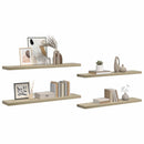 vidaXL 4 db tölgyszínű MDF lebegő fali polc 120 x 23,5 x 3,8 cm