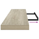 vidaXL 4 db tölgyszínű MDF lebegő fali polc 120 x 23,5 x 3,8 cm