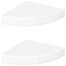 vidaXL 2 db magasfényű fehér MDF lebegő sarokpolc 25 x 25 x 3,8 cm
