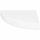 vidaXL 2 db magasfényű fehér MDF lebegő sarokpolc 25 x 25 x 3,8 cm
