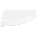 vidaXL 2 db magasfényű fehér MDF lebegő sarokpolc 25 x 25 x 3,8 cm