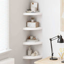 vidaXL 4 db magasfényű fehér MDF lebegő sarokpolc 25 x 25 x 3,8 cm