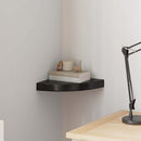vidaXL magasfényű fekete MDF lebegő sarokpolc 25 x 25 x 3,8 cm