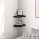 vidaXL 2 db magasfényű fekete MDF lebegő sarokpolc 25 x 25 x 3,8 cm