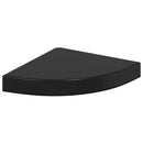 vidaXL 2 db magasfényű fekete MDF lebegő sarokpolc 25 x 25 x 3,8 cm