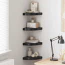 vidaXL 4 db magasfényű fekete MDF lebegő sarokpolc 25 x 25 x 3,8 cm