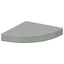 vidaXL magasfényű szürke MDF lebegő sarokpolc 25 x 25 x 3,8 cm