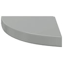vidaXL magasfényű szürke MDF lebegő sarokpolc 25 x 25 x 3,8 cm