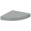 vidaXL 2 db magasfényű szürke MDF lebegő sarokpolc 25 x 25 x 3,8 cm