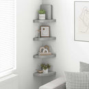 vidaXL 4 db magasfényű szürke MDF lebegő sarokpolc 25 x 25 x 3,8 cm