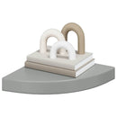 vidaXL 4 db magasfényű szürke MDF lebegő sarokpolc 25 x 25 x 3,8 cm