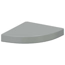 vidaXL 4 db magasfényű szürke MDF lebegő sarokpolc 25 x 25 x 3,8 cm