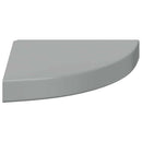 vidaXL 4 db magasfényű szürke MDF lebegő sarokpolc 25 x 25 x 3,8 cm