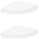 vidaXL 2 db fehér MDF lebegő sarokpolc 25 x 25 x 3,8 cm