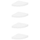 vidaXL 4 db fehér MDF lebegő sarokpolc 25 x 25 x 3,8 cm