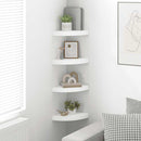 vidaXL 4 db fehér MDF lebegő sarokpolc 25 x 25 x 3,8 cm