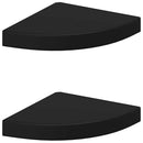 vidaXL 2 db fekete MDF lebegő sarokpolc 25 x 25 x 3,8 cm